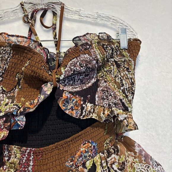 NovaLuxe Women's Mimi Mini Smocked Strapless Tiered Ruffle Dress Size Large - Picture 3 of 16